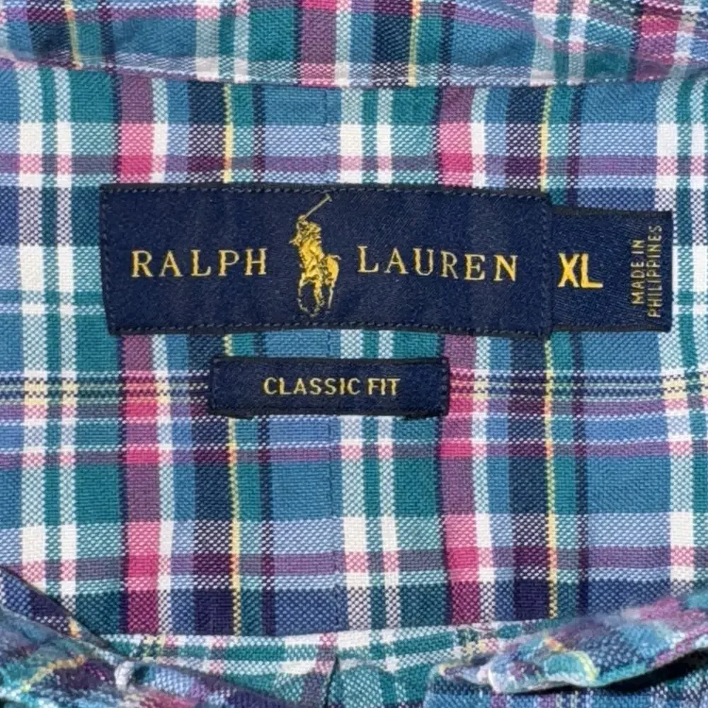 Polo Ralph Lauren Shirt Mens XL Classic Fit Multicolor Plaid Button Down‎